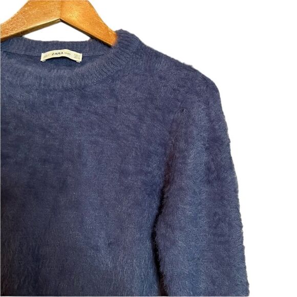 Zara blue fuzzy sweater. Size medium - Picture 7 of 11